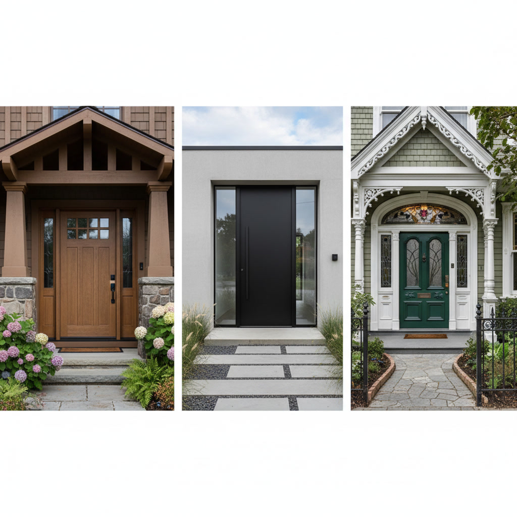 Front door styles matching different home architectural designs