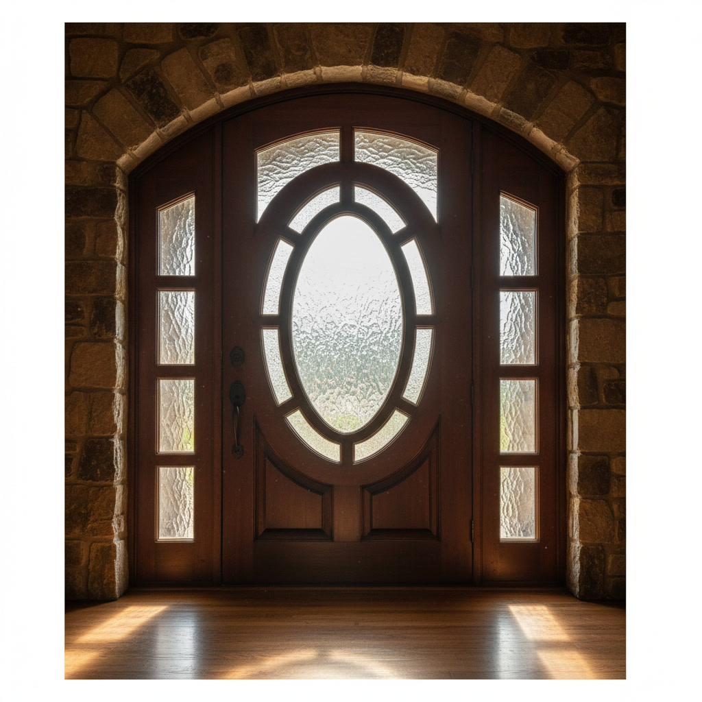 Door glass insert options for different architectural styles